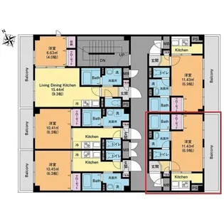 エイペックス旭町【3階】の間取り