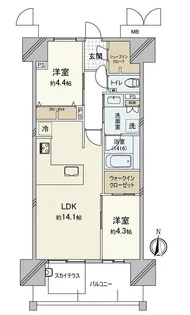 ロイヤルガーデンシティ学南町【3階】の間取り