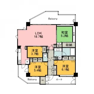 ロイヤルシティパーク庚午中【6階】の間取り