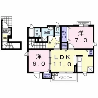 ヴァイオレット【2階】の間取り