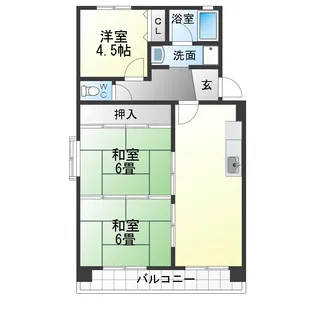 ベルシャトーまき【2階】の間取り