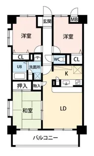 ヴィルヌーブ【4階】の間取り