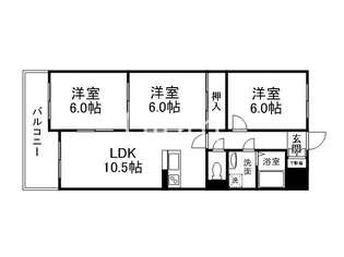 アフリー太田【6階】の間取り