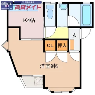 ハイムミヤザキ【2階】の間取り