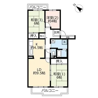 URパークシティ鴻巣駅前プラザ第三【4階】の間取り