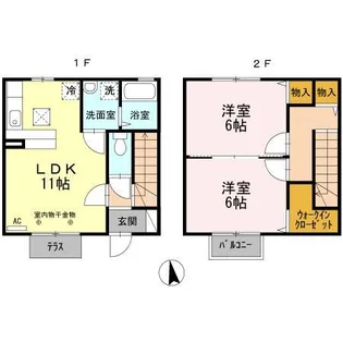 コム・シェ・ヴ Bの間取り