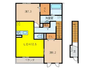 リジエール ドゥ【2階】の間取り