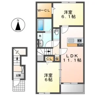 ル・プティ・ボヌール【2階】の間取り