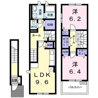 シャン・ド・フルール III【2階】の間取り