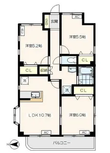 パークサイド第2A棟【3階】の間取り