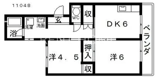 グリーンハイツ松原【4階】の間取り