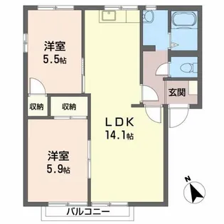 パルデメール【2階】の間取り