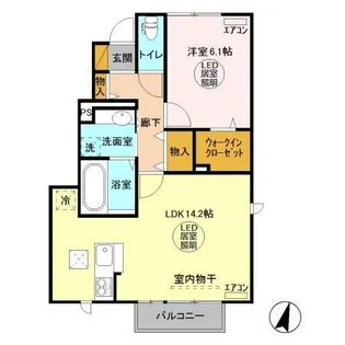 コーポファミーユM・N・O【1階】の間取り