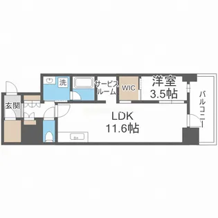 コンフォリア・リヴ北久宝寺Q【11階】の間取り