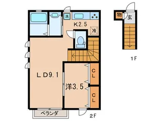 プリマベーラ桜丘【2階】の間取り