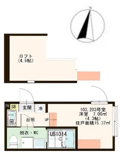 ハーモニーテラス中川II【2階】の間取り