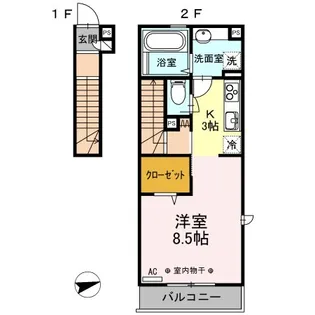 ヴェルサン調布【2階】の間取り