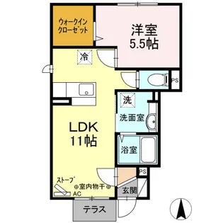 セジュールシャトン【1階】の間取り