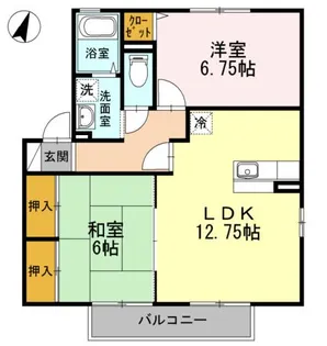 サン カルチェあいおい B【1階】の間取り