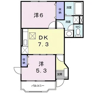 リアンII【1階】の間取り