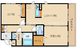 ファミーユ長池B【2階】の間取り