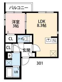 Crecia花咲【3階】の間取り