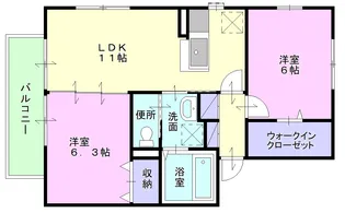 エクセレンス早島【2階】の間取り