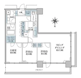 パークシティ中野ザ・タワーエアーズ【16階】の間取り