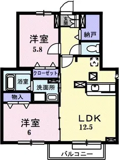 アンソレイユ【1階】の間取り