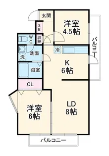 パレロアール戸塚【1階】の間取り