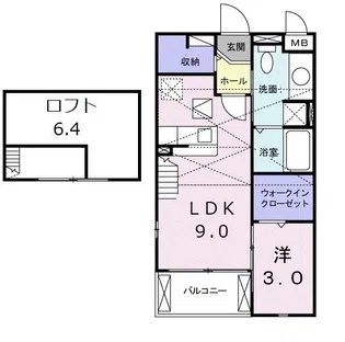 グレイスタウンC【2階】の間取り