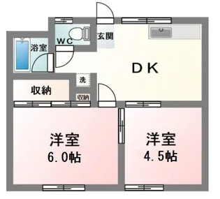 ハイタウンフラット【2階】の間取り