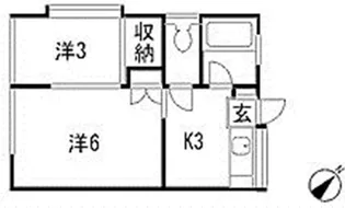 ビューハイツ木山 201【2階】の間取り