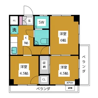 深沢ビル【3階】の間取り