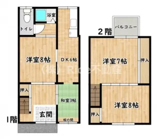 大阪府大阪市住之江区安立2【一戸建】の間取り