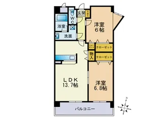 ヴェランティーヌ石丸【1階】の間取り