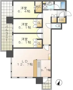 照葉ザ・タワー【3階】の間取り
