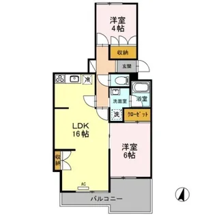 ニューハイツ幸【1階】の間取り