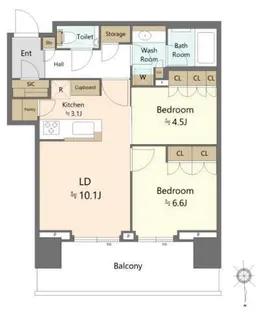 晴海フラッグ サンビレッジ T棟(HARUMI FLAG)【23階】の間取り