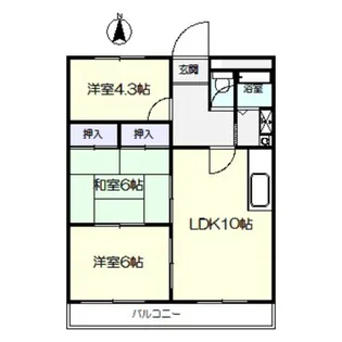 レジデンス十和【1階】の間取り