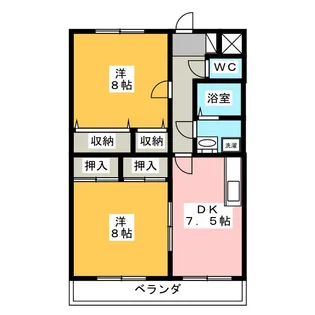 エクセリーナあづみマンション【1階】の間取り