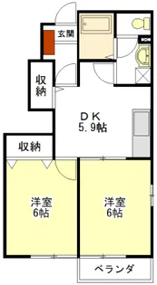 レジデンスブロッコリーB棟【1階】の間取り
