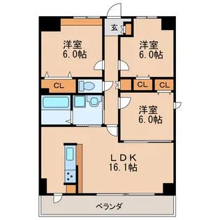 ノーブル徳川【6階】の間取り
