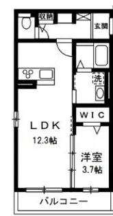 岡山県岡山市北区一宮【アパート】の間取り