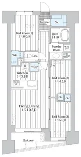 東京都中央区新川2【マンション】の間取り