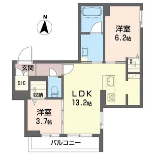 千葉県千葉市稲毛区小仲台4【マンション】の間取り