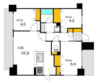 プレサンスロジェ昭和町ザ・レジデンス【6階】の間取り
