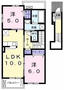 メゾン・ド・クレモンティーヌII【2階】の間取り