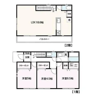 神奈川県伊勢原市石田【一戸建】の間取り