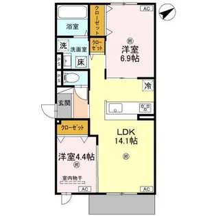 パサログランデ鳳西町【1階】の間取り